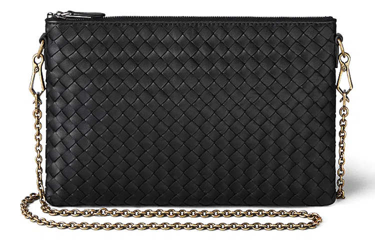 Bottega Veneta BV Woven Chain Bag Black