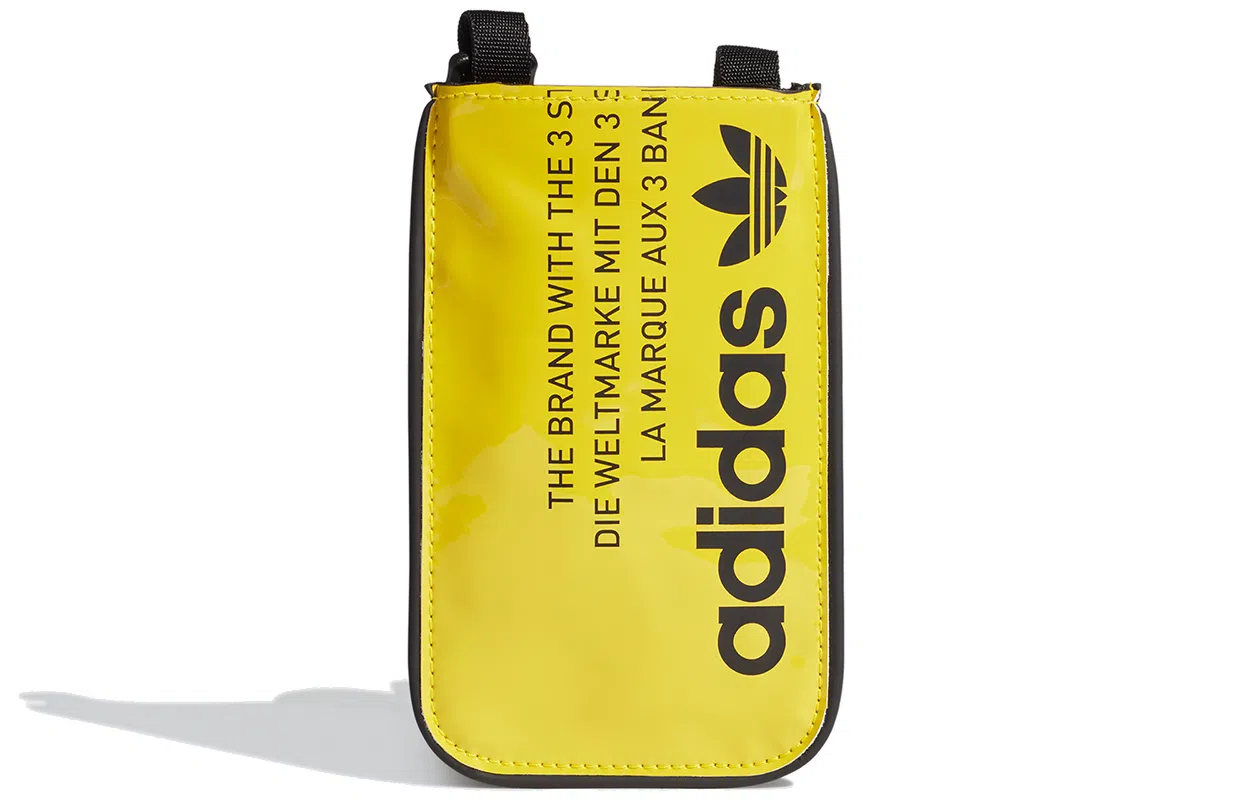 adidas Originals Pouch Glossy Leather Logo Shoulder Bag Yellow