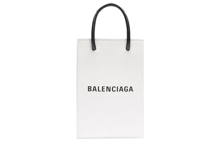 Balenciaga Logo Tote Bag White