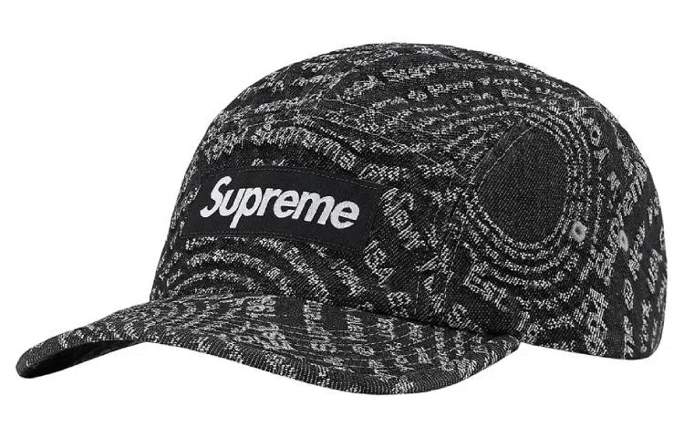 Supreme Week 18 Circles Jacquard Denim Camp Cap