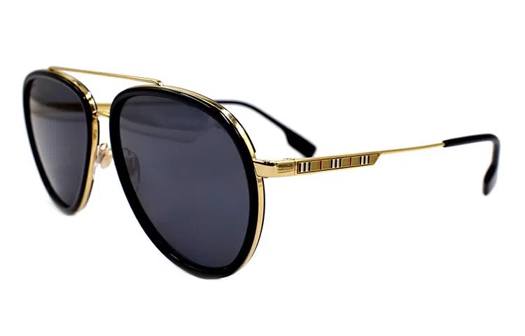 Burberry B. Stripe Polarized Aviator Sunglasses