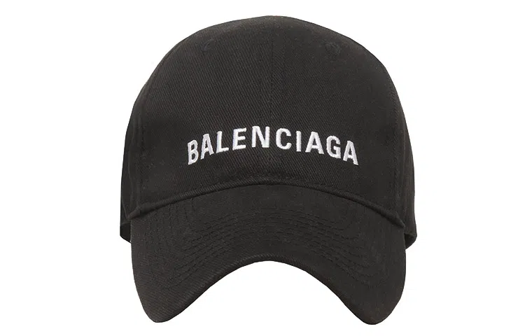 Balenciaga Logo Embroidered Cap Black