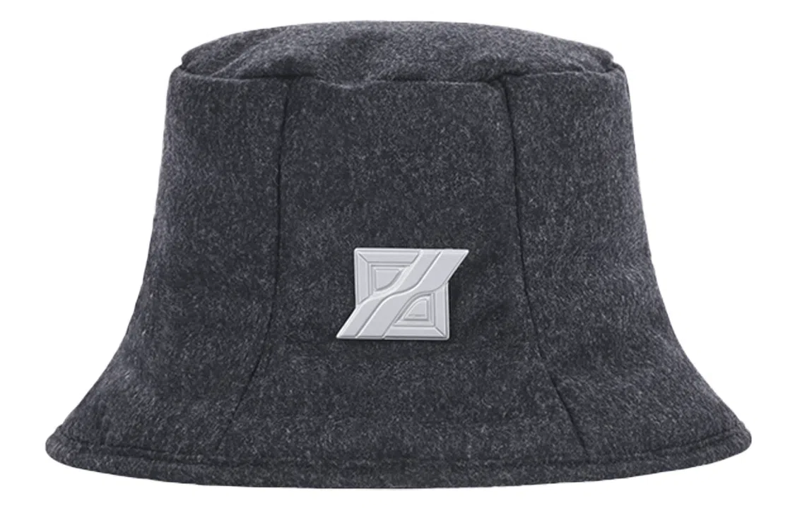 WE11DONE CHARCOAL PADDED FLANNEL BUCKET HAT