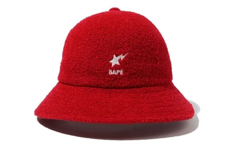 A BATHING APE Fleece Logo Bucket Hat