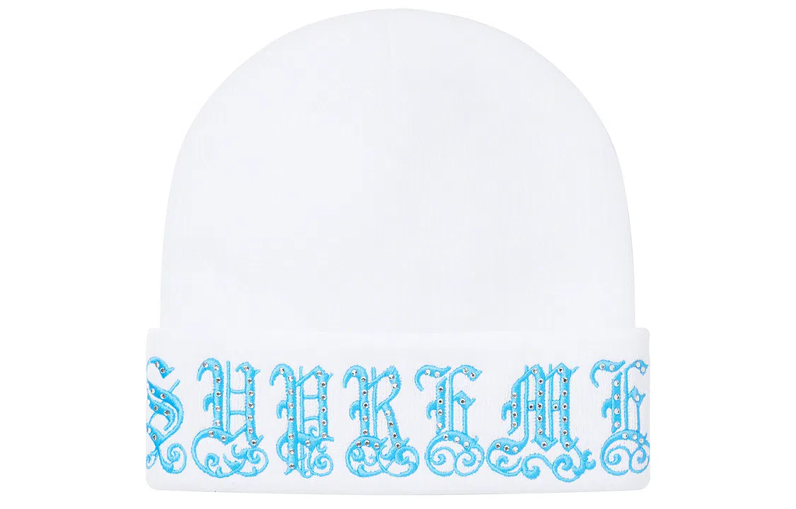 Supreme Week 8 Old English Rhinestone Beanie