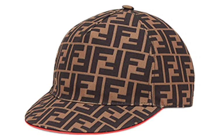 Fendi Logo Print Baseball Cap Brown