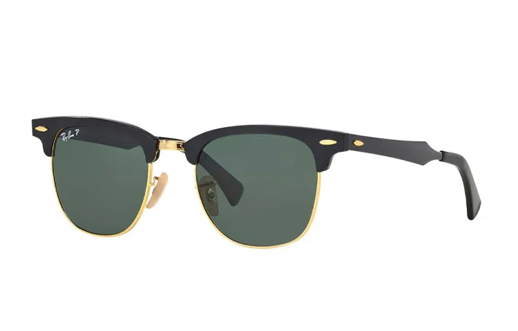 RayBan Retro Metal Frame Polarized Sunglasses Green