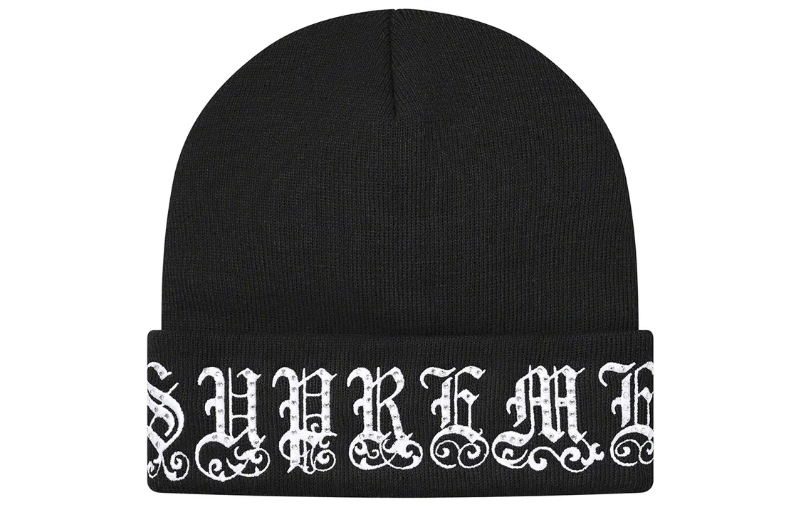 Supreme Week 8 Old English Rhinestone Beanie