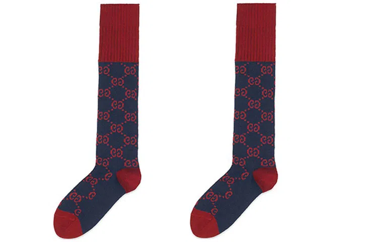 GUCCI FW22 Colorblock Socks Navy Blue