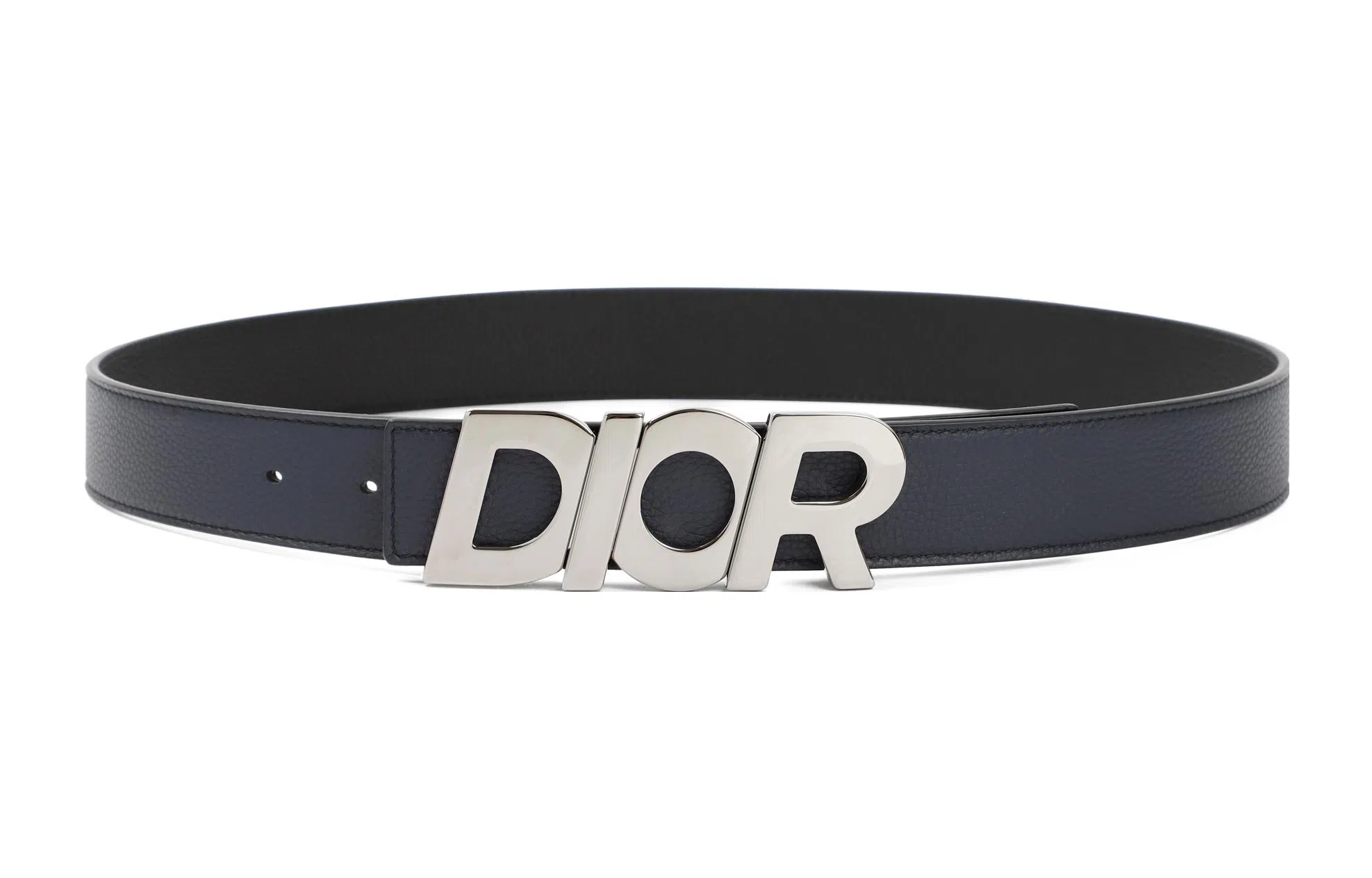 DIOR Smooth Buckle Leather Belt Blue