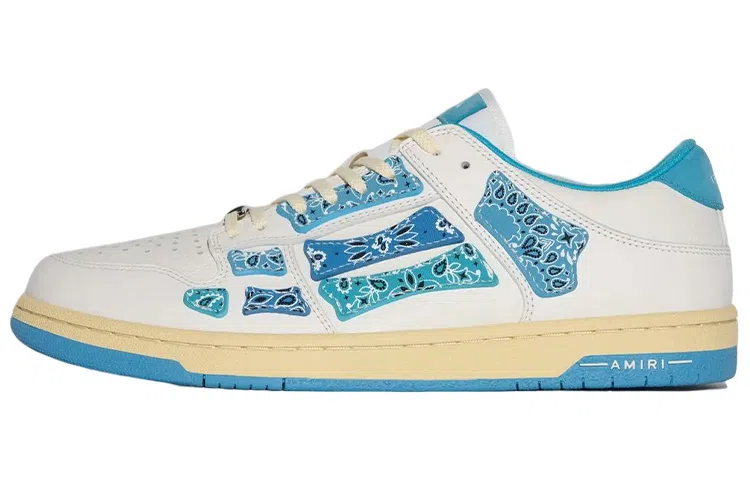 AMIRI Skel-Top Low White Blue