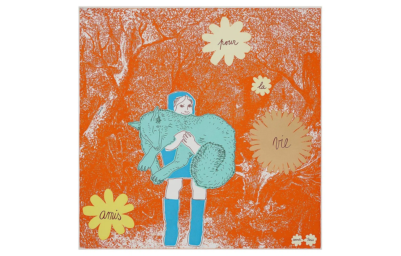 HERMES Amis pour la Vie scarf