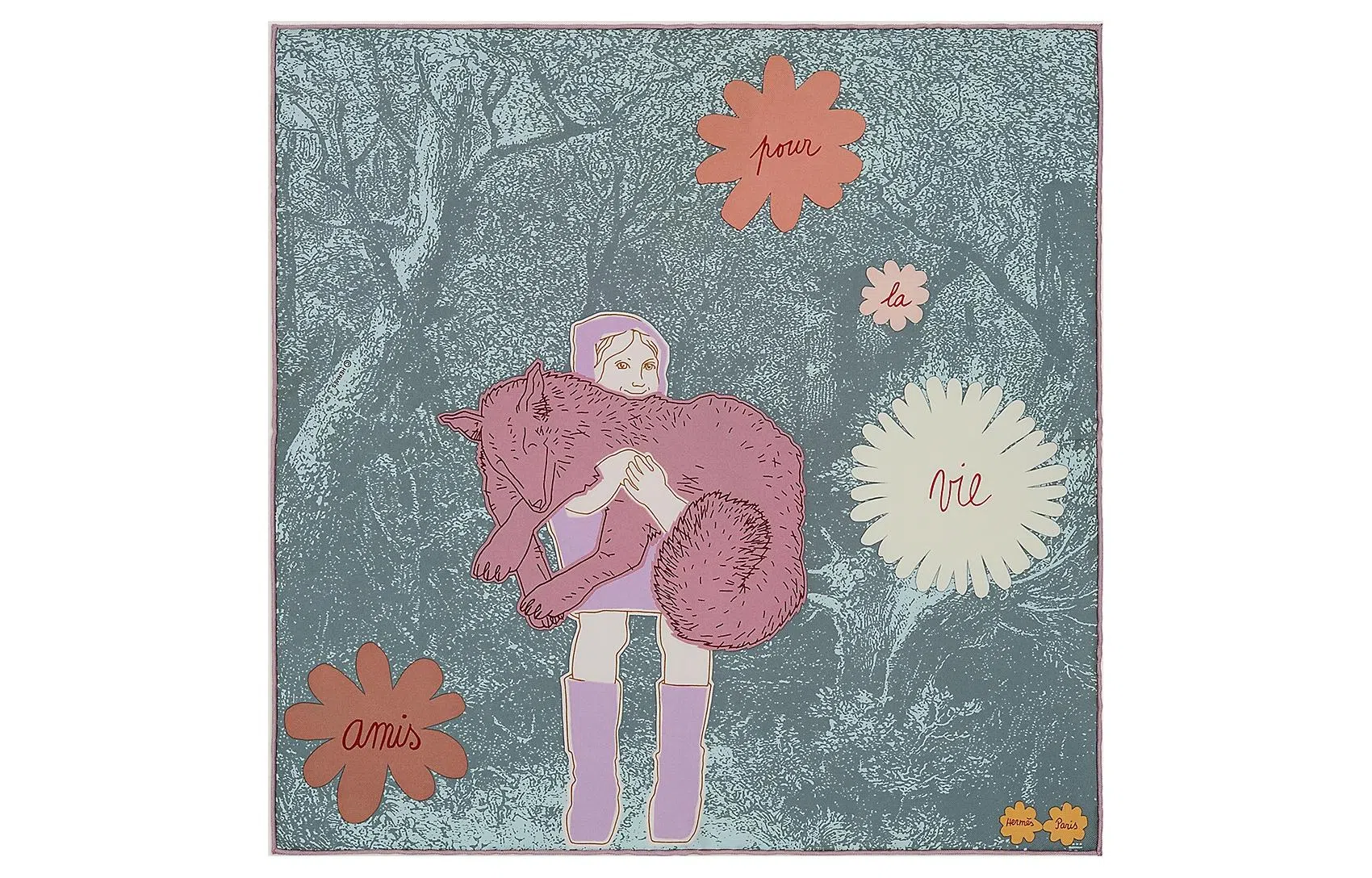 HERMES Amis pour la Vie scarf
