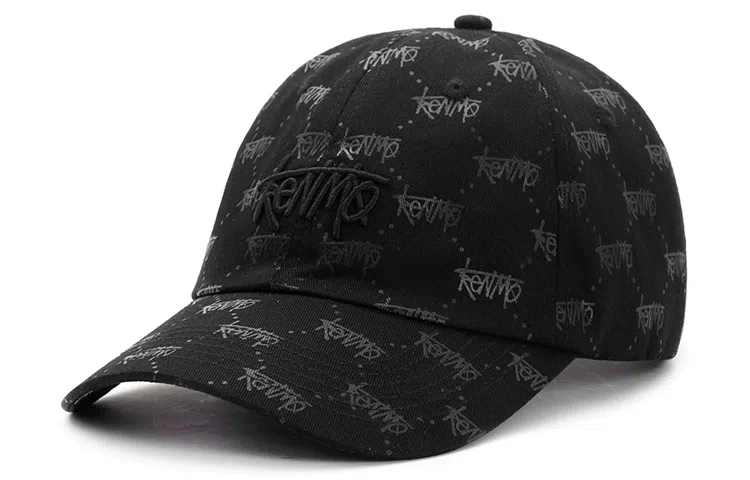 肯默 高街老花棒球帽满印鸭舌帽嘻哈潮流遮阳帽子 男女同款 黑黑/黑金