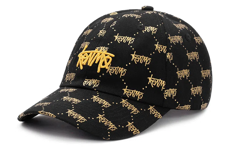 肯默 高街老花棒球帽满印鸭舌帽嘻哈潮流遮阳帽子 男女同款 黑黑/黑金