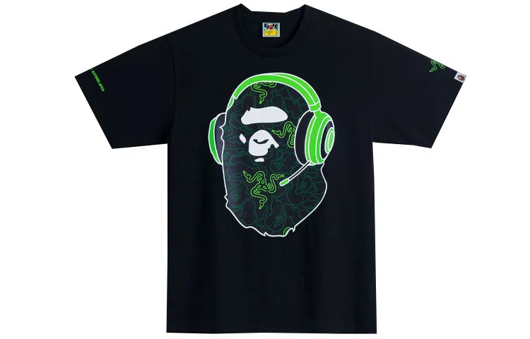 BAPE x Razer Neon Camo Ape Head Tee
