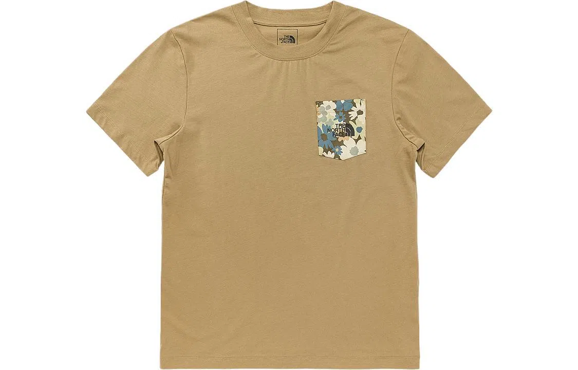 The North Face SS22 Floral Logo Pocket Tee Khaki