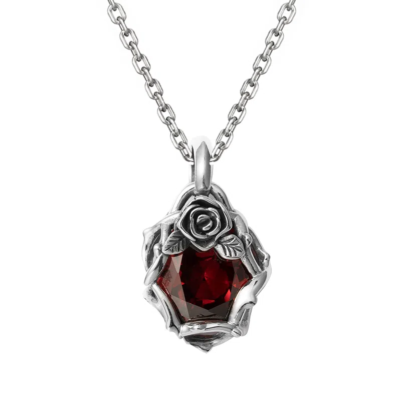 ROCK&RIDE Red Crystal Rose Pendant