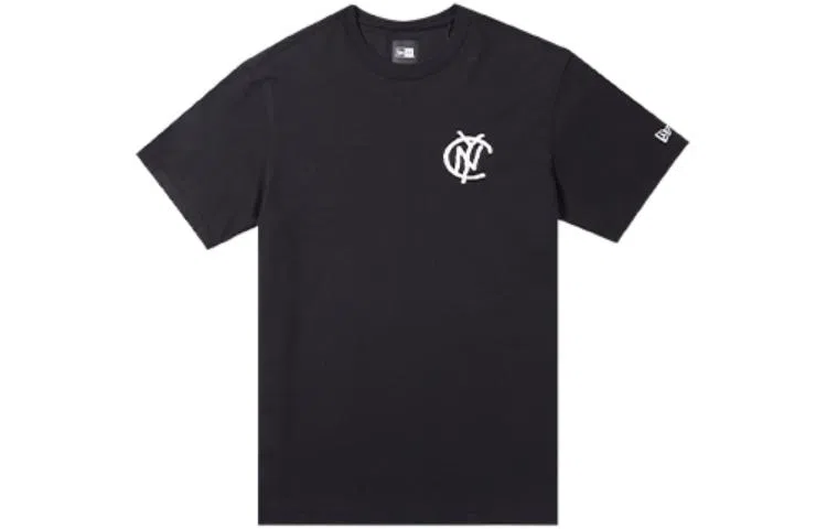 New Era Letter Print T-Shirt Black