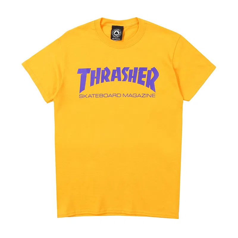 Thrasher Logo Crewneck Tee Yellow