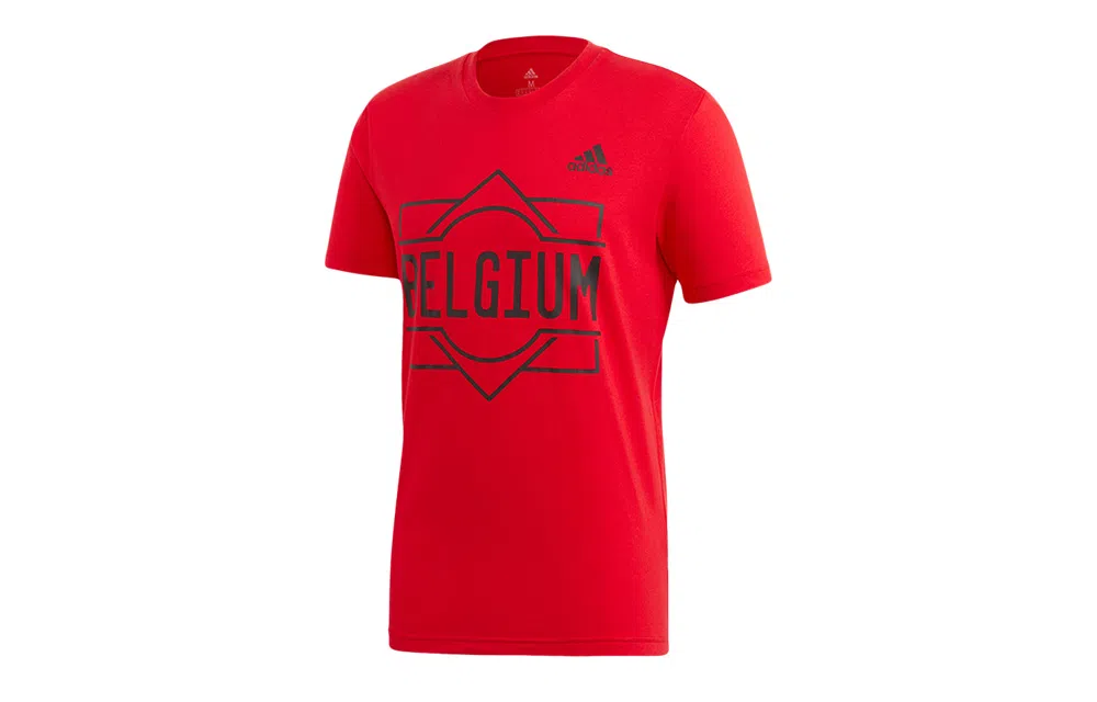 adidas neo Casual Breathable Letter T-Shirt Red