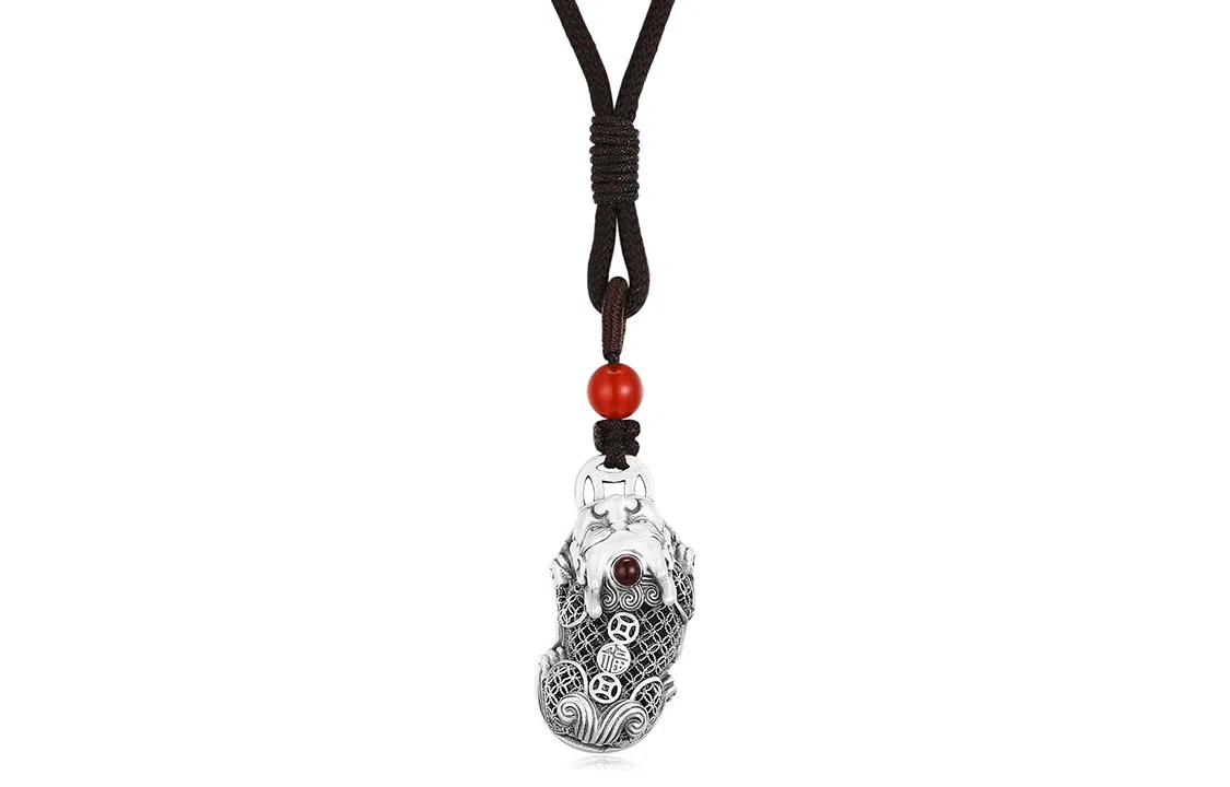 佐卡伊 足银项坠首饰纪念 气质复古 貔貅吊坠 男女同款情侣款