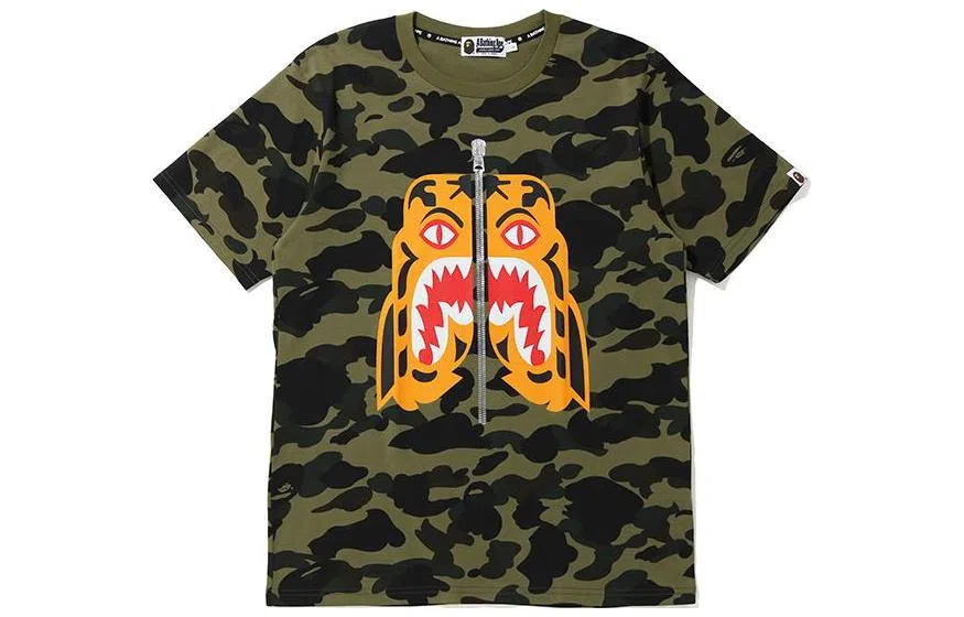 A BATHING APE Camo Tiger Print T-Shirt