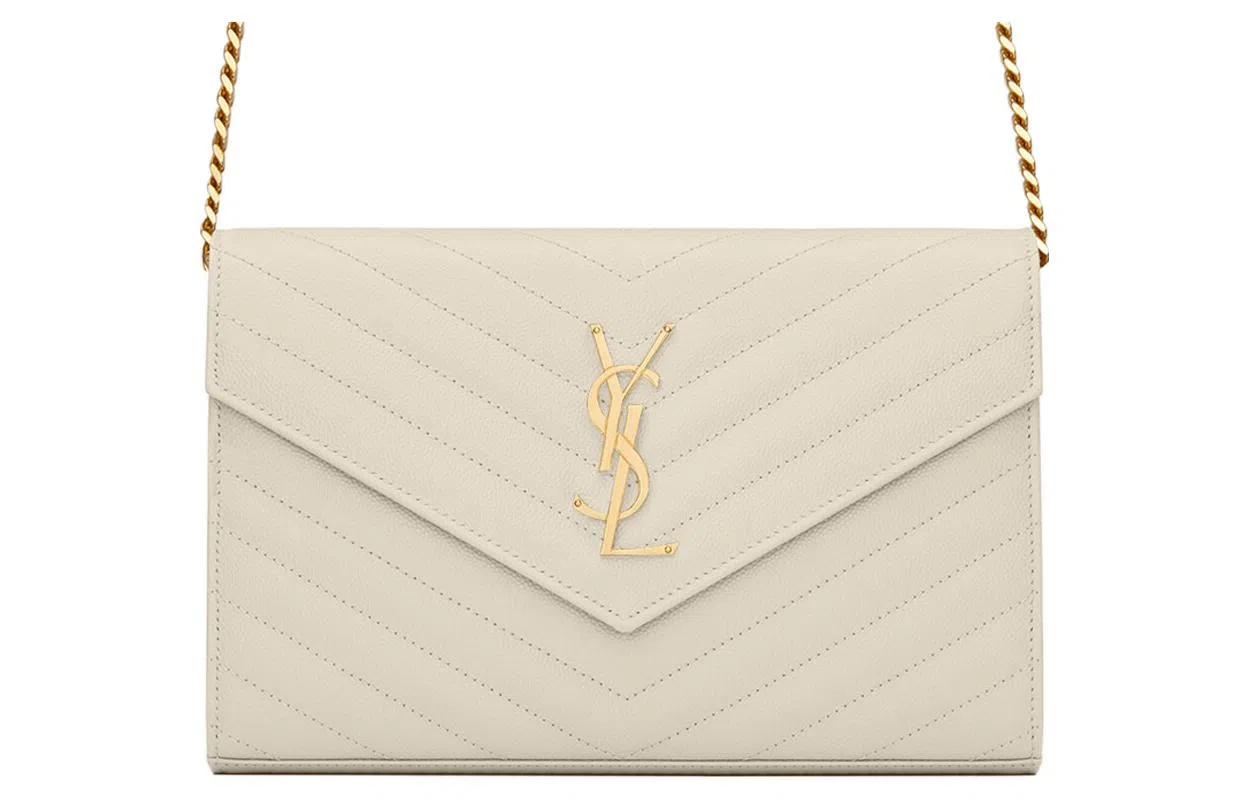 Saint Laurent Cassandre Quilted Leather Bag White