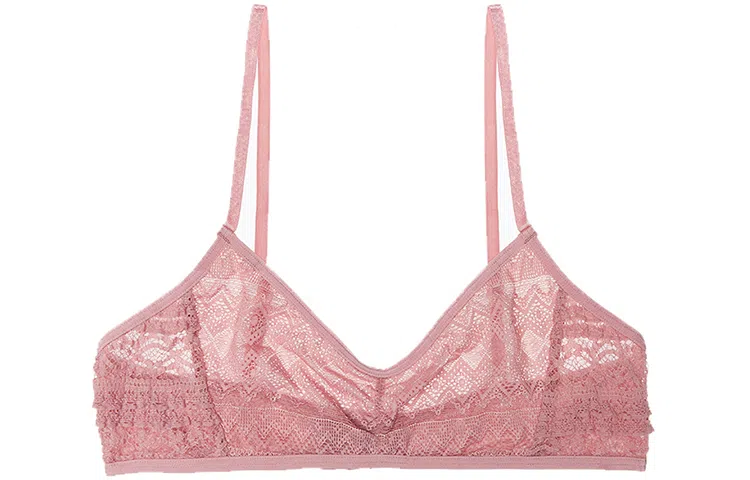 弗利少女 蕾丝超薄无钢圈文胸 玫瑰粉