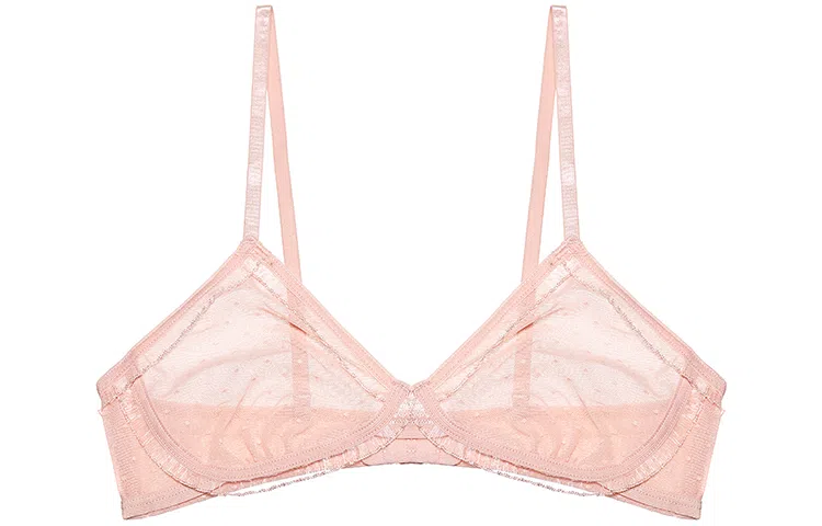 弗利少女 蕾丝超薄无钢圈文胸 粉色