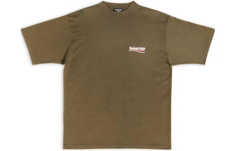 Balenciaga FW22 Logo T-Shirt Khaki Green