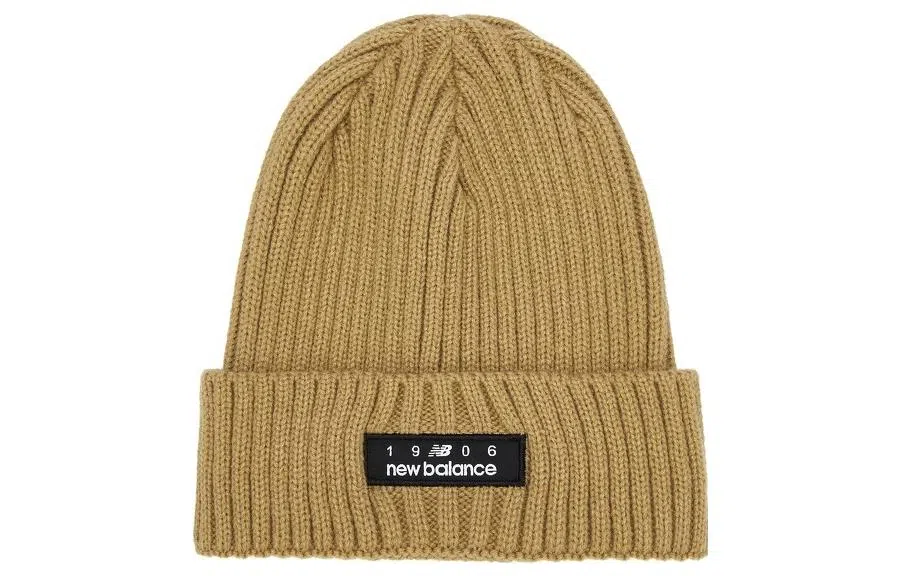 New Balance Knit Ribbed Beanie Brown