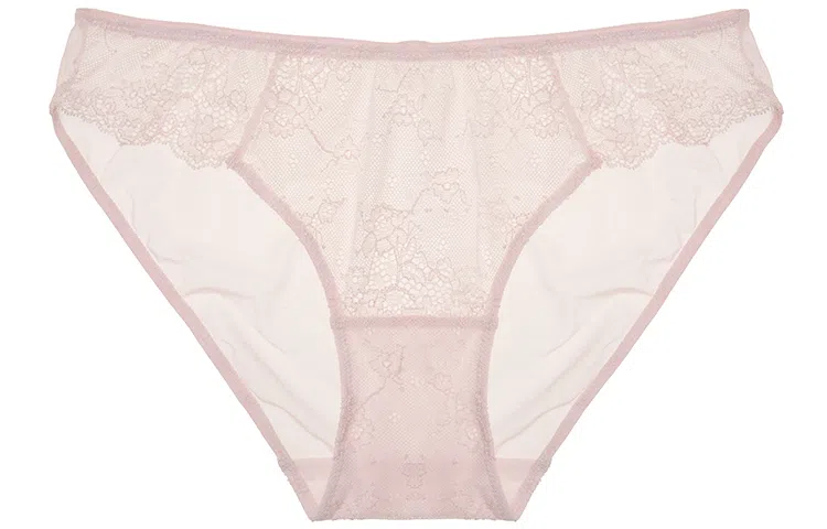 弗利少女 纯色法式蕾丝低腰内裤 女款