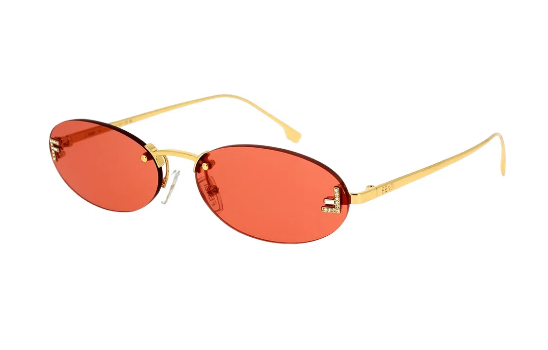 Fendi Oval Sunglasses Gold
