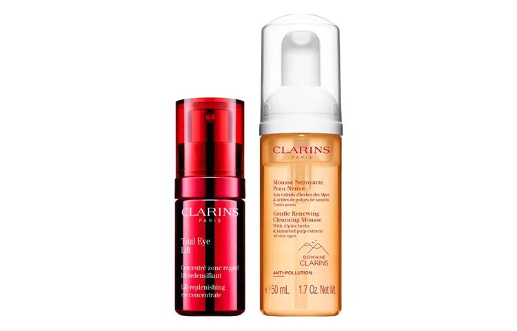 娇韵诗 眼霜洁面慕丝套装 保湿