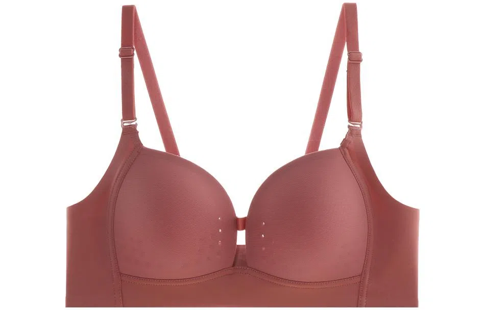 内在密码 纯色聚拢防下垂无痕内衣女大胸显小无钢圈薄款可拆卸双肩带文胸