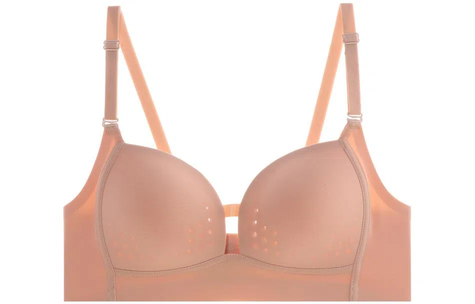 内在密码 纯色聚拢防下垂无痕内衣女大胸显小无钢圈薄款可拆卸双肩带文胸