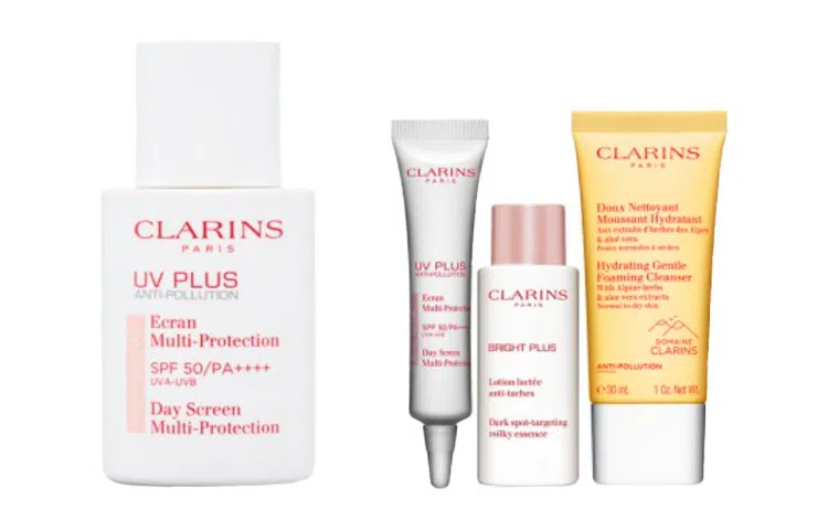 娇韵诗 防晒乳润粉色套装 不油腻