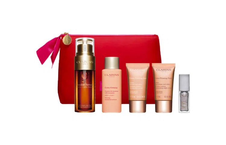 娇韵诗 双萃精华液细闪唇釉套装 保湿修护