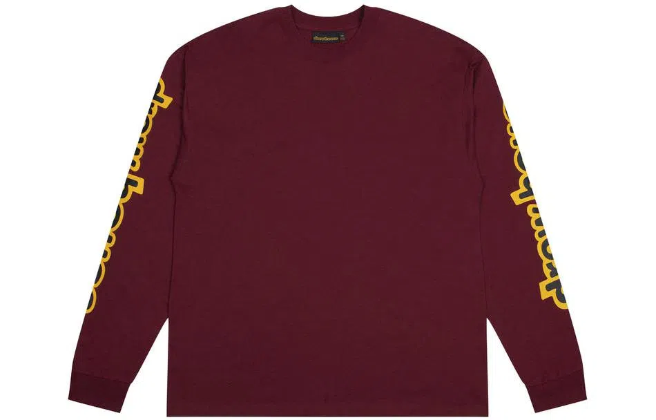 Drew House ls hug tee drew house Burgundy FW22 LogoT