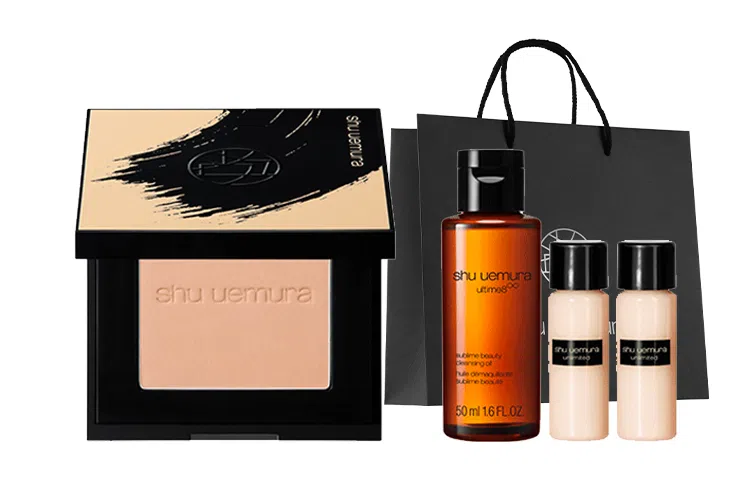 植村秀 丝雾小方粉饼套装 修饰肤色