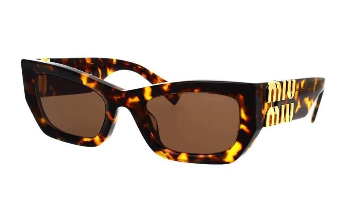 Miu Miu Irregular Frame Sunglasses Brown
