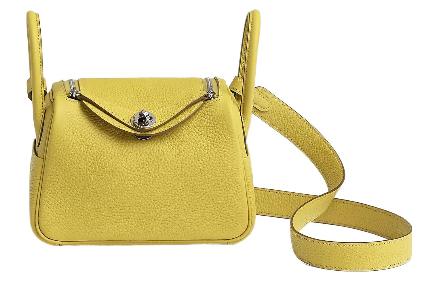 HERMES Lindy Mini 19 Clemence 0Y Limoncello