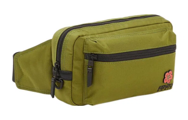 KENZO Nylon Crossbody Waist Bag Khaki