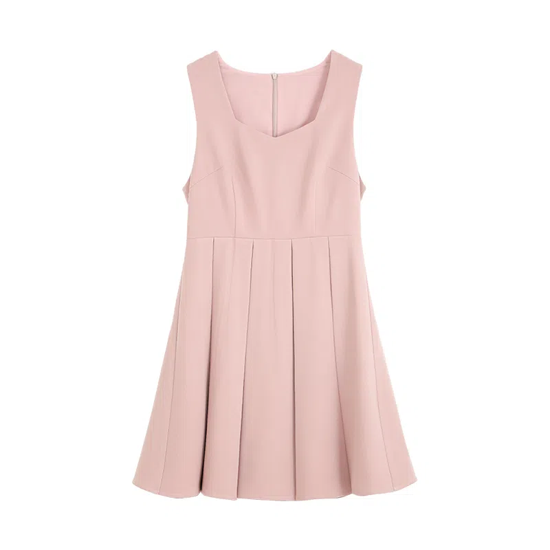 小镇姗姗 纯色背心无袖连衣裙 礼盒装 京都粉