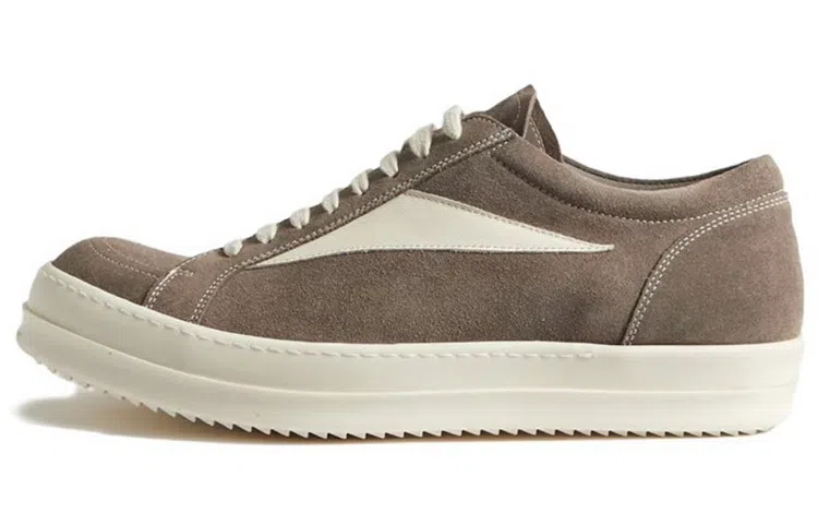Rick Owens Low-Top Suede Sneakers Grey