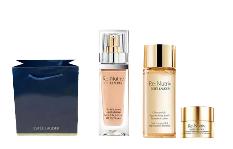 雅诗兰黛 白金粉底液三件套装 保湿滋润持久遮瑕