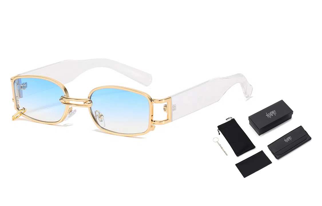 肯默 复古摩登墨镜  防紫外线太阳镜  金属小框眼镜  男女通用  多色可选