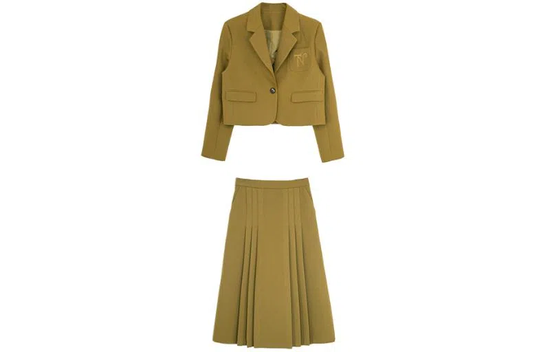 小镇姗姗 假两件学院风小西装套装 女款