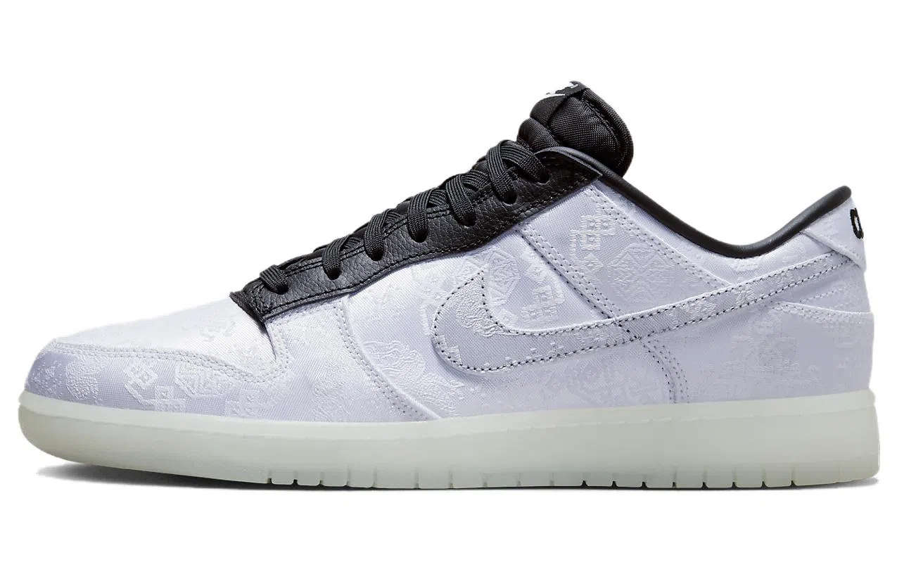 Fragment Design x CLOT x Nike Dunk Low "White Silk"